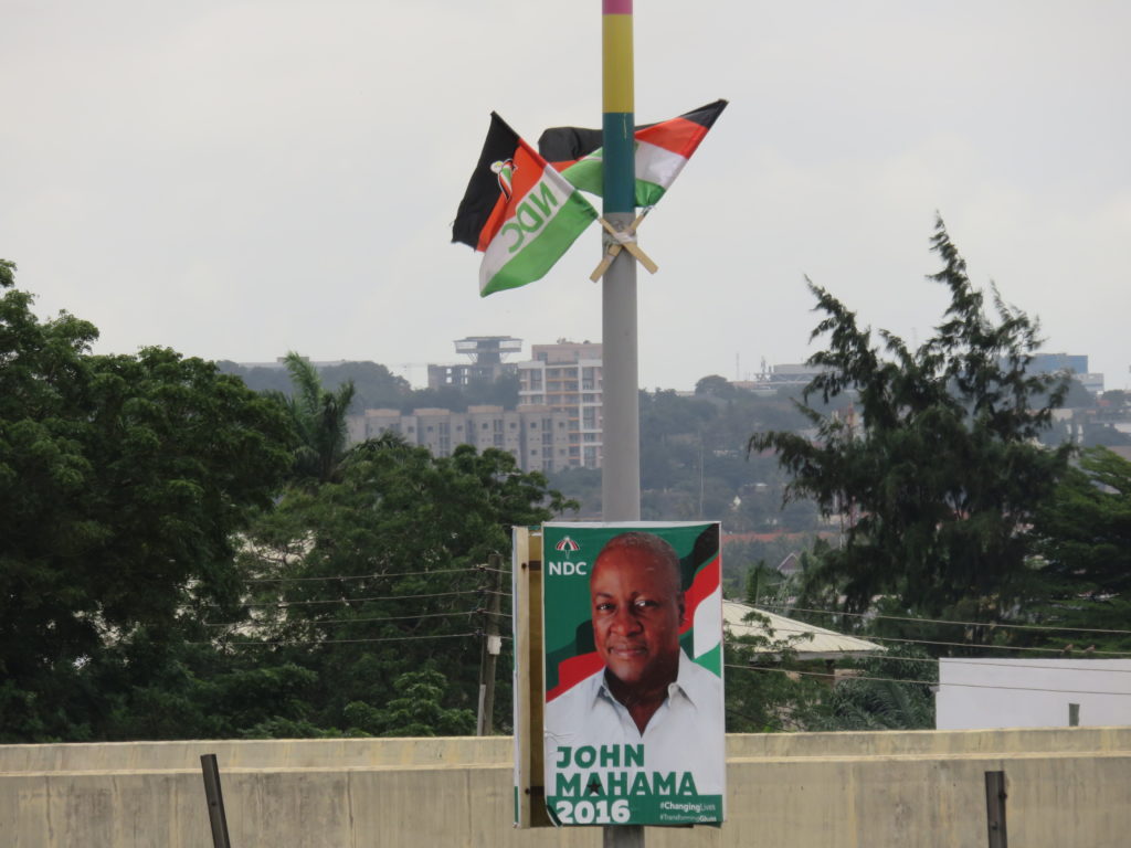 NDC flags and mini-billboards on the Gearge Walker Bush Highway